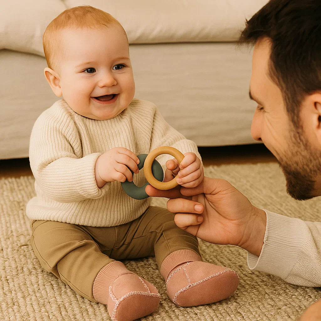 Fleece-Lined Baby Winter Sock Shoes in Suede Look