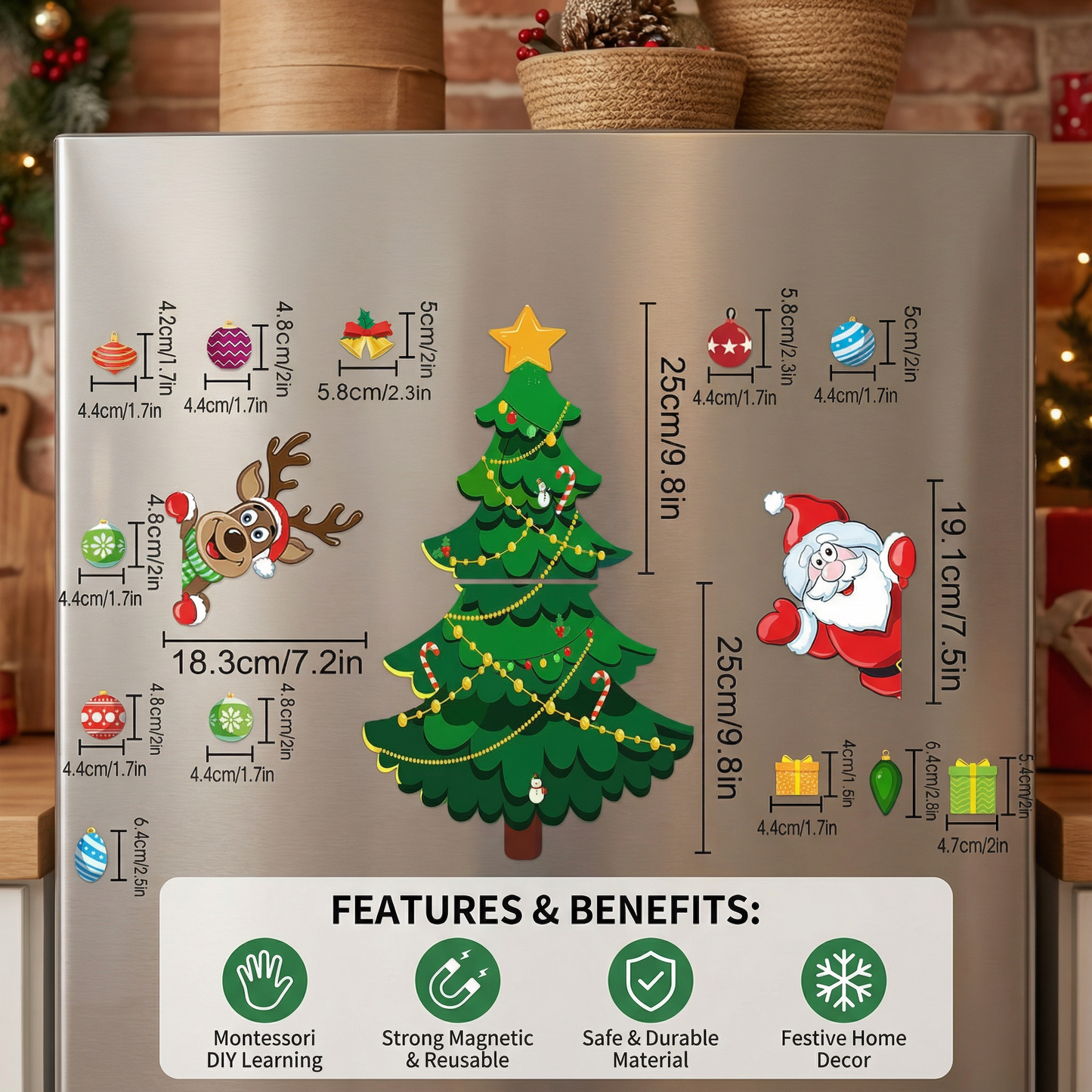 Christmas Montessori Magnetic Sticker Set for DIY Decorating