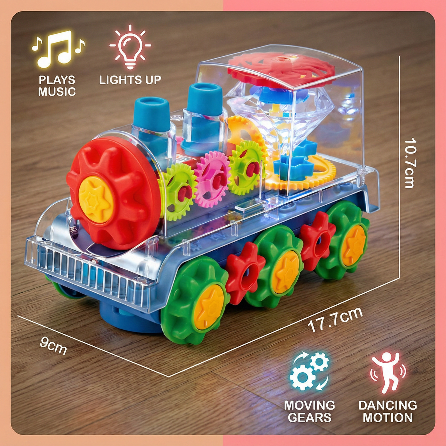 Dancing and Glowing Music Steam Locomotive