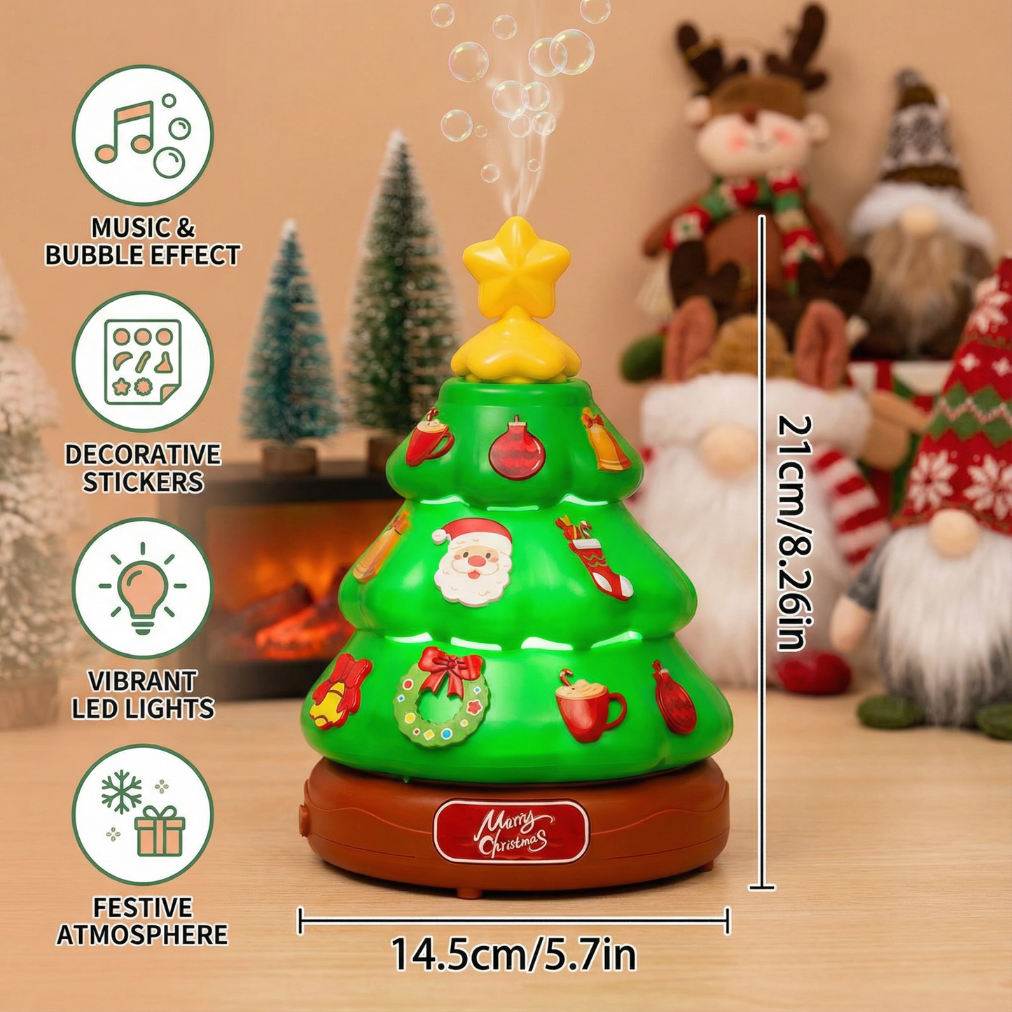 Music Bubble Christmas Tree with Stickers for Decorating