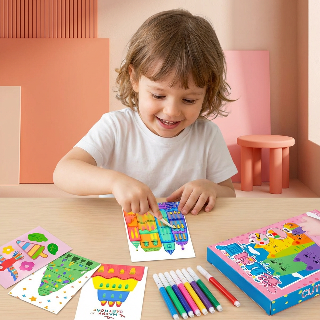 Creative Rainbow Colours Wipe Art Set