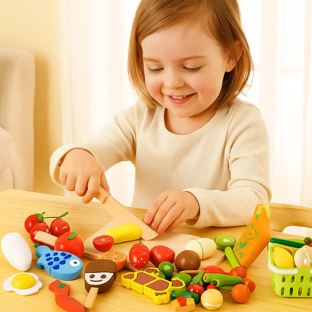 Montessori Wooden Cutting Play Set