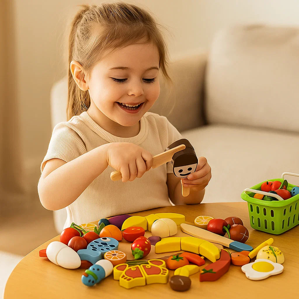 Montessori Wooden Cutting Play Set