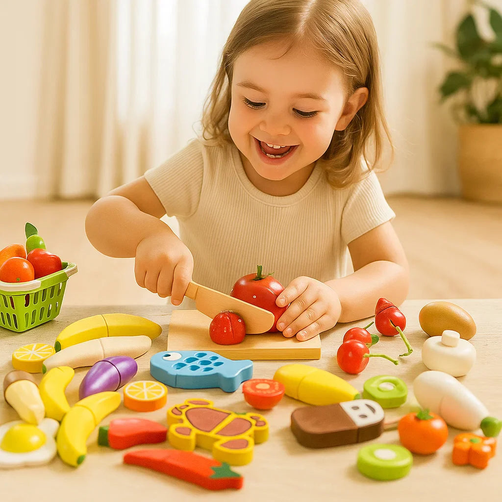 Montessori Wooden Cutting Play Set
