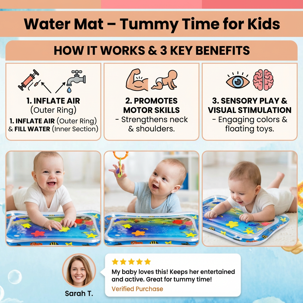 Water Mat – Tummy Time for Kids