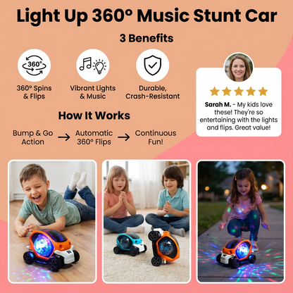 Light Up 360° Music Stunt Car