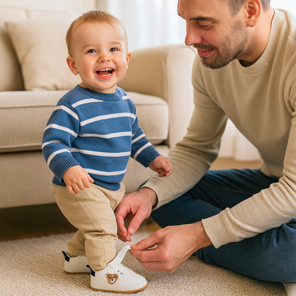 Toddler shoes in a cute bear design