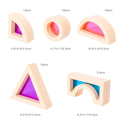 Creative Montessori Wooden Building Blocks with Different Cores