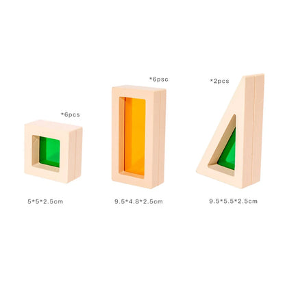 Creative Montessori Wooden Building Blocks with Different Cores