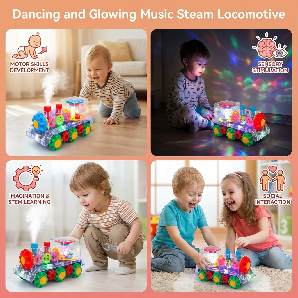 Dancing and Glowing Music Steam Locomotive