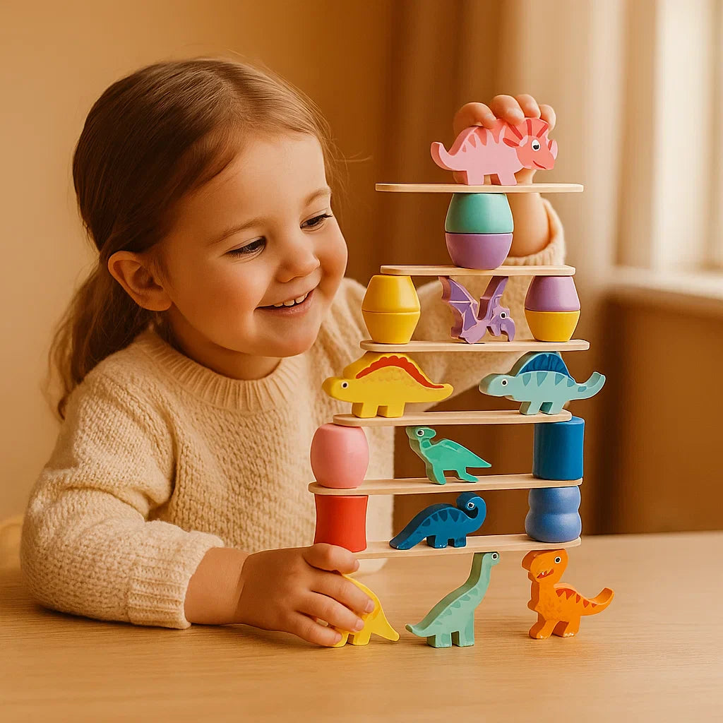 Montessori Dinosaur Stacking Game