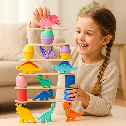 Montessori Dinosaur Stacking Game