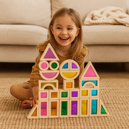 Creative Montessori Wooden Building Blocks with Different Cores