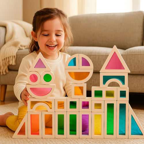 Creative Montessori Wooden Building Blocks with Different Cores
