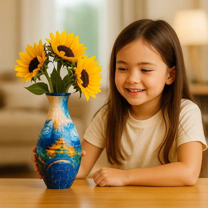 Elegant 3D Puzzle Vase – Suitable for Real Flowers
