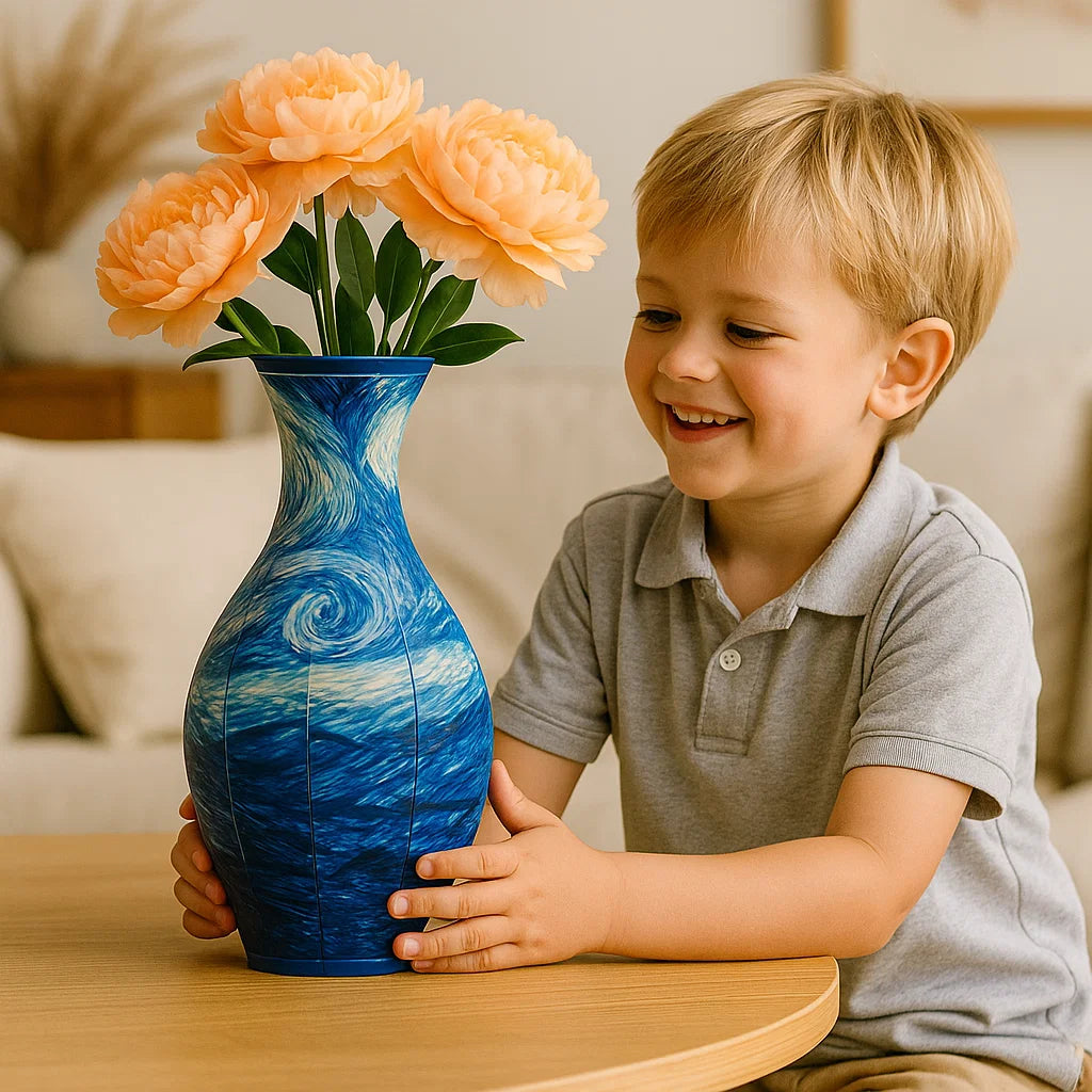Elegant 3D Puzzle Vase – Suitable for Real Flowers