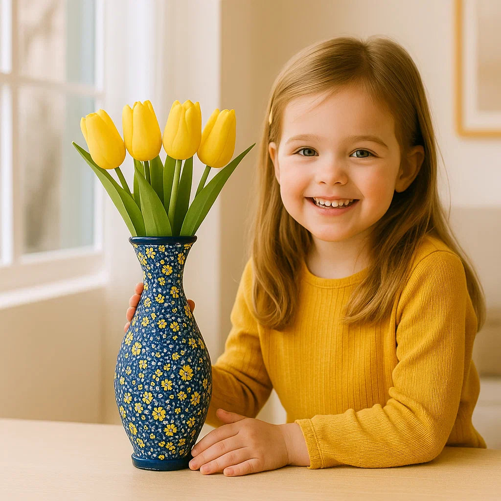 Elegant 3D Puzzle Vase – Suitable for Real Flowers