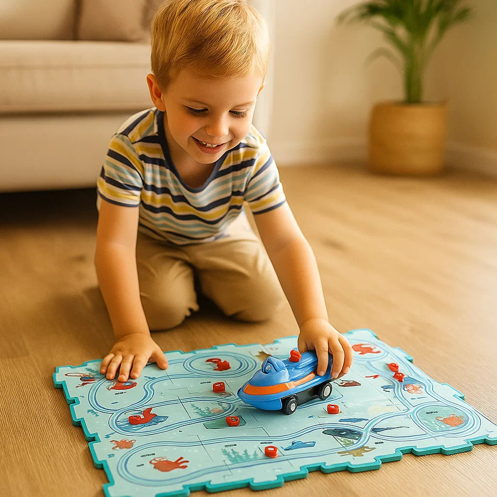 Puzzle Track Building Block Race