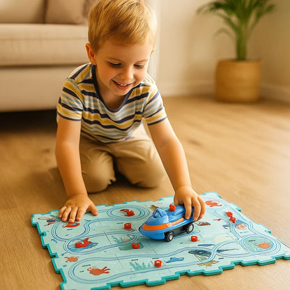 Puzzle Track Building Block Race