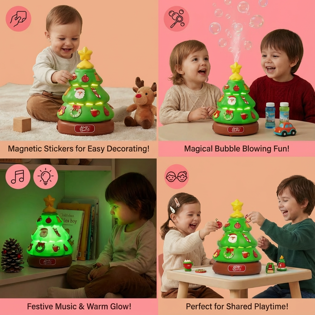 Music Bubble Christmas Tree with Stickers for Decorating