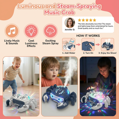 Luminous and Steam-Spraying Music Crab