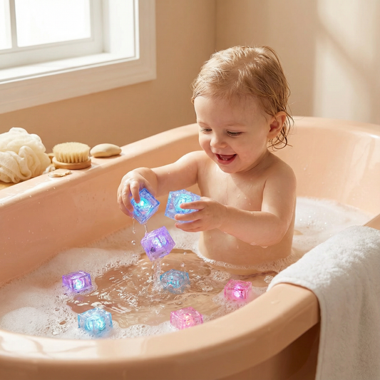 Light-up Bath Cubes Toy For Children Set Of 6