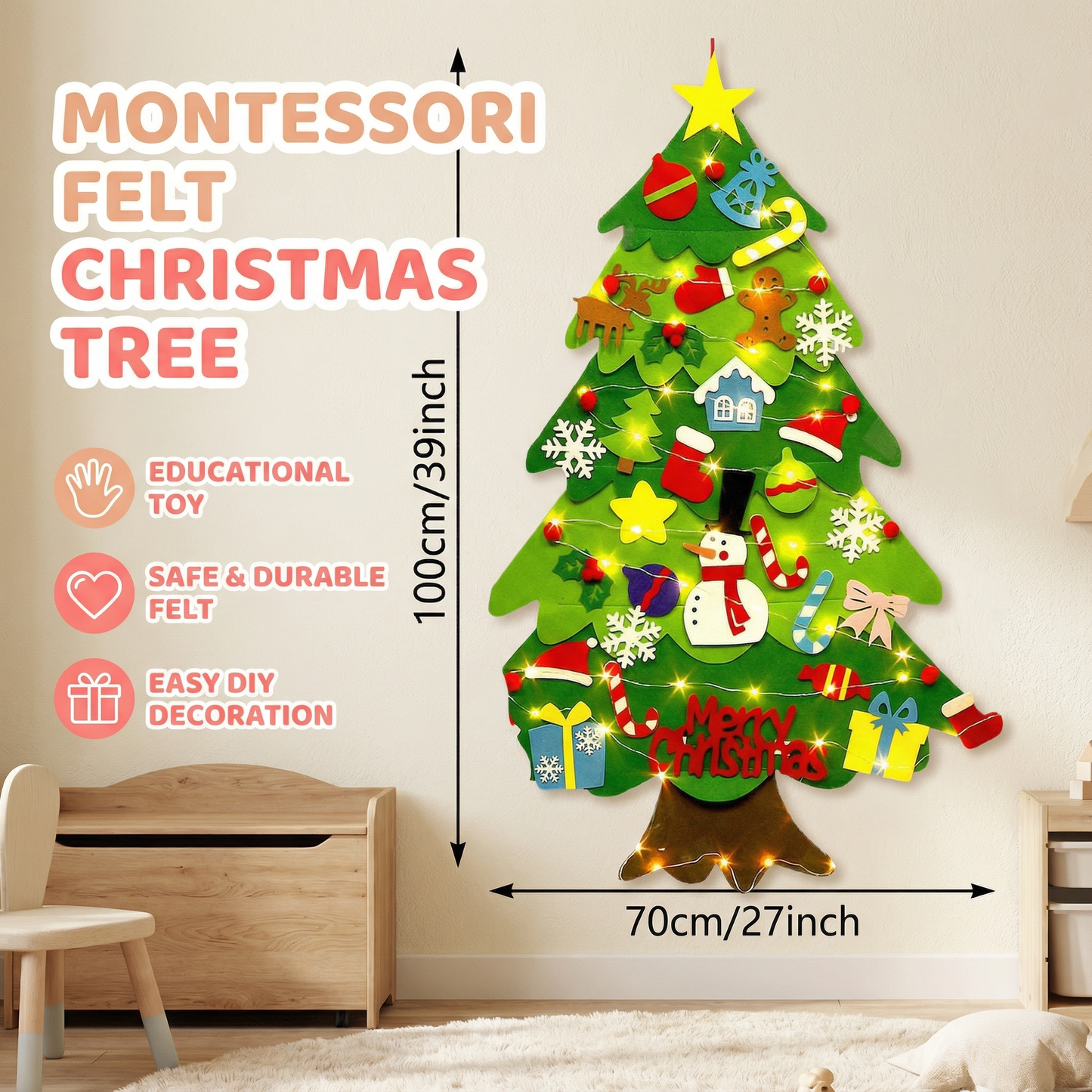 Montessori Felt Christmas Tree