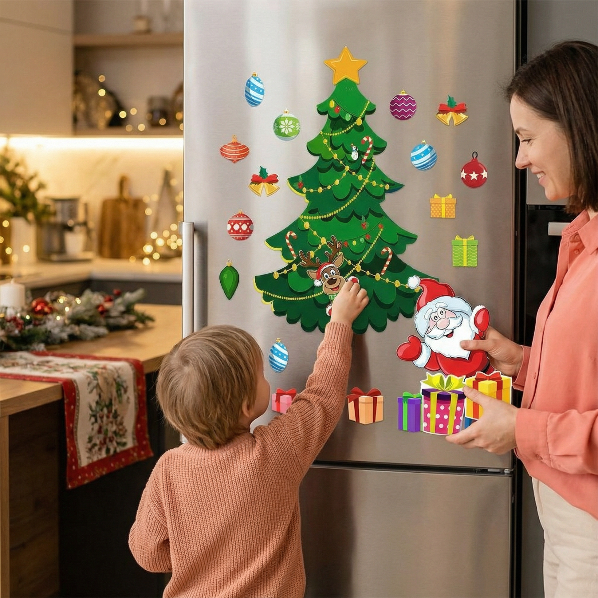 Christmas Montessori Magnetic Sticker Set for DIY Decorating