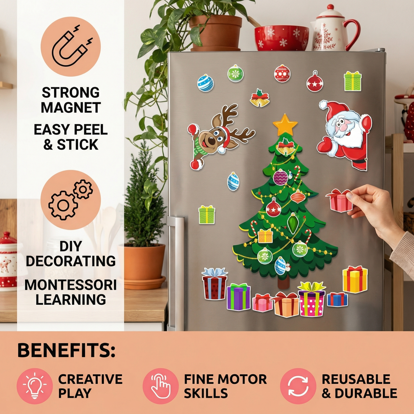 Christmas Montessori Magnetic Sticker Set for DIY Decorating