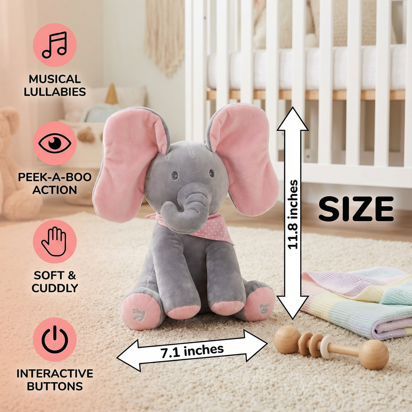 Peek-A-Boo-Elephant - Interactive Plush Toy
