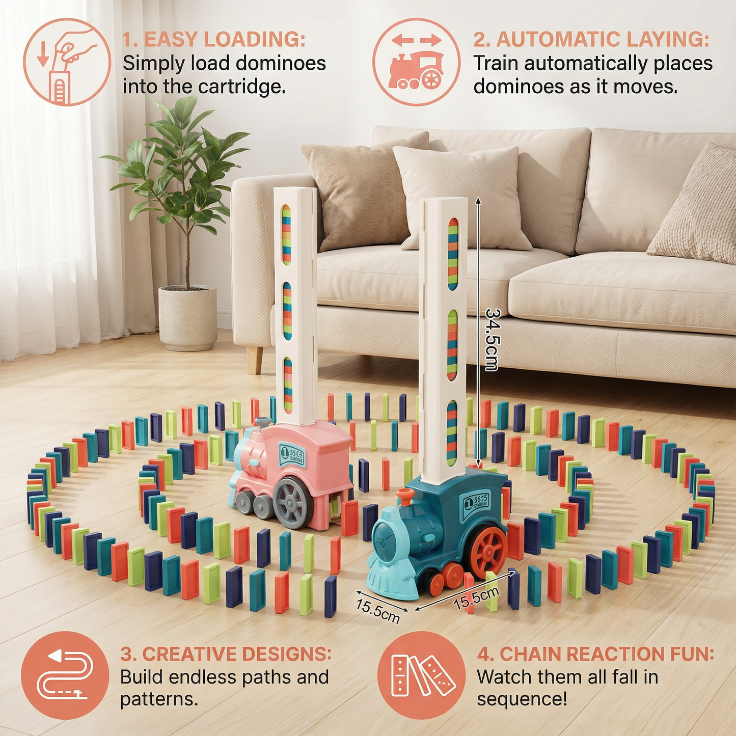 Domino Train Toy for Kids