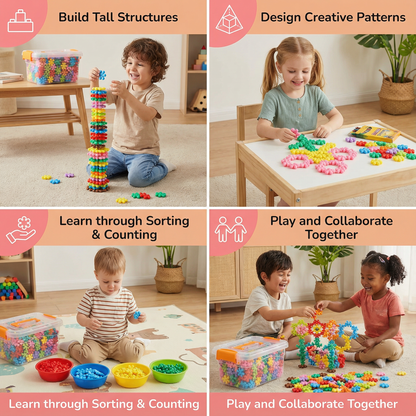 Creative Montessori Snowflake Building Blocks
