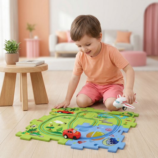 Puzzle Track Building Block Race