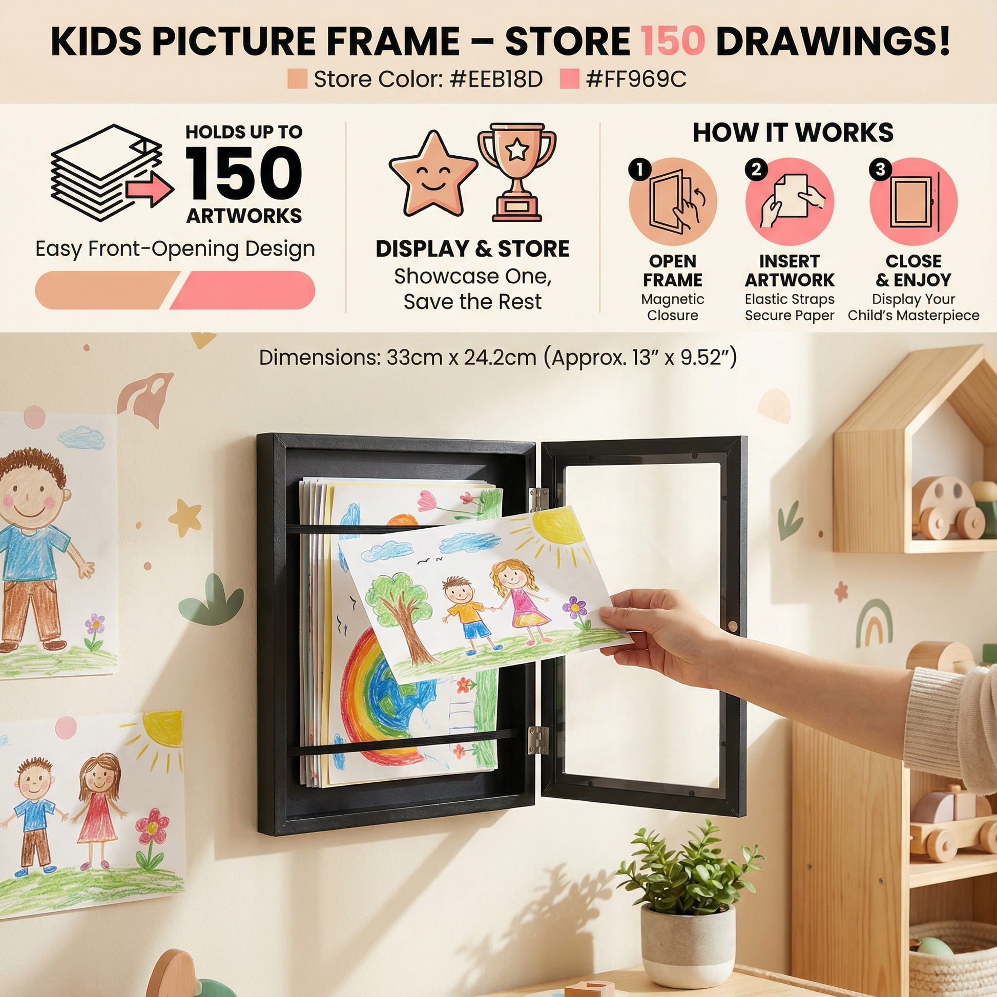 Kids Picture Frame for 150 Drawings
