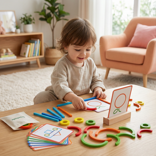 Educational Montessori Sticks and Rings Puzzle Blocks