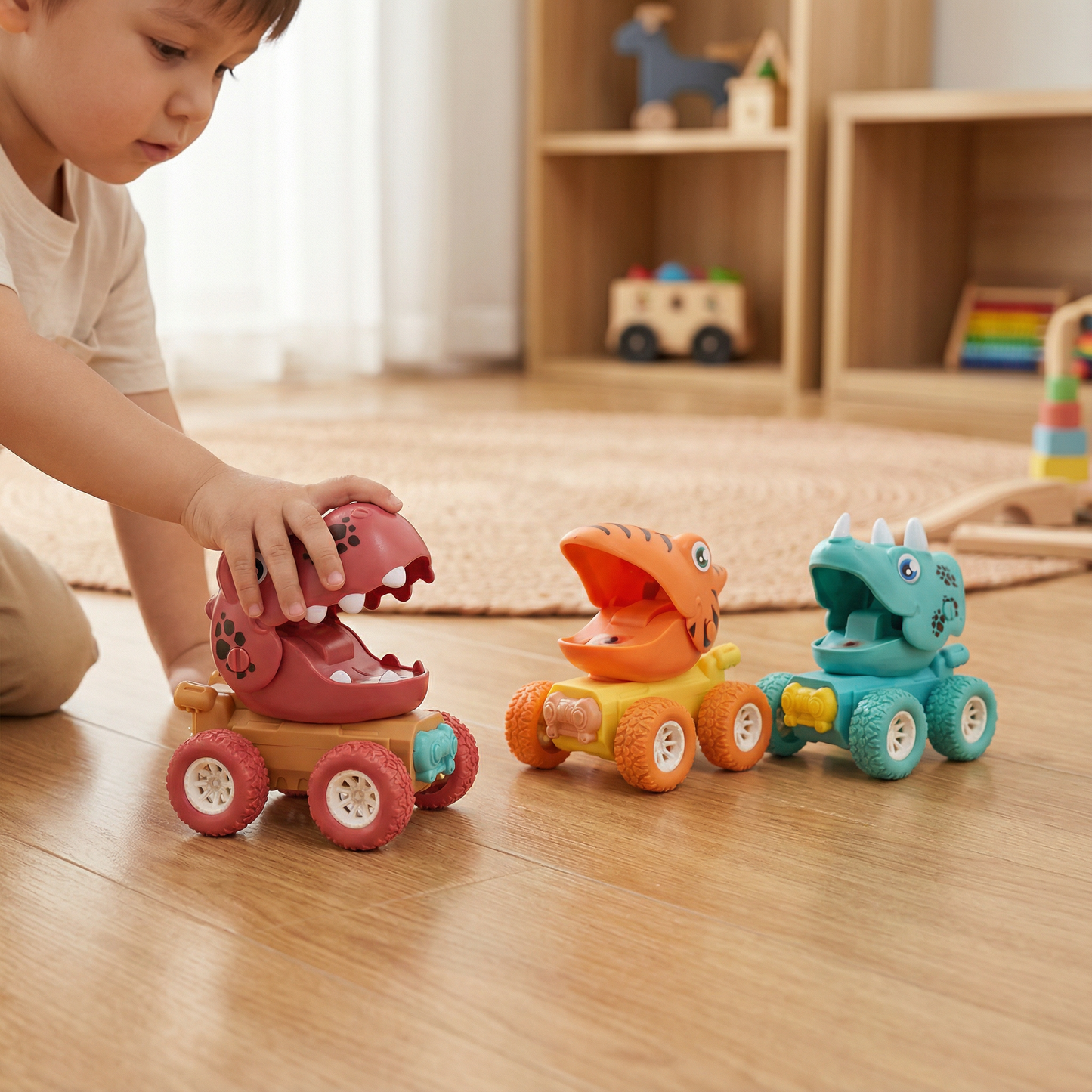 PUSH & DRIVE DINO MONSTERTRUCKS
