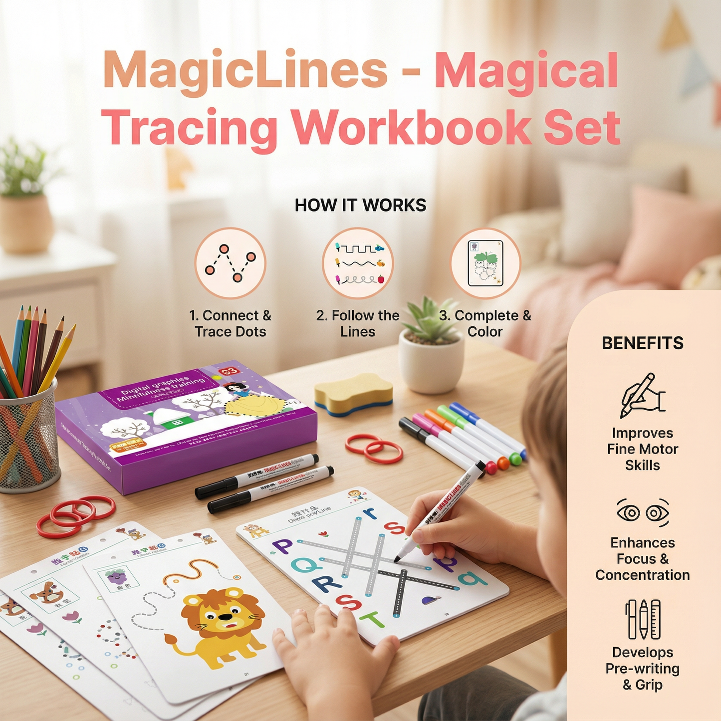 MagicLines - Magical Tracing Workbook Set