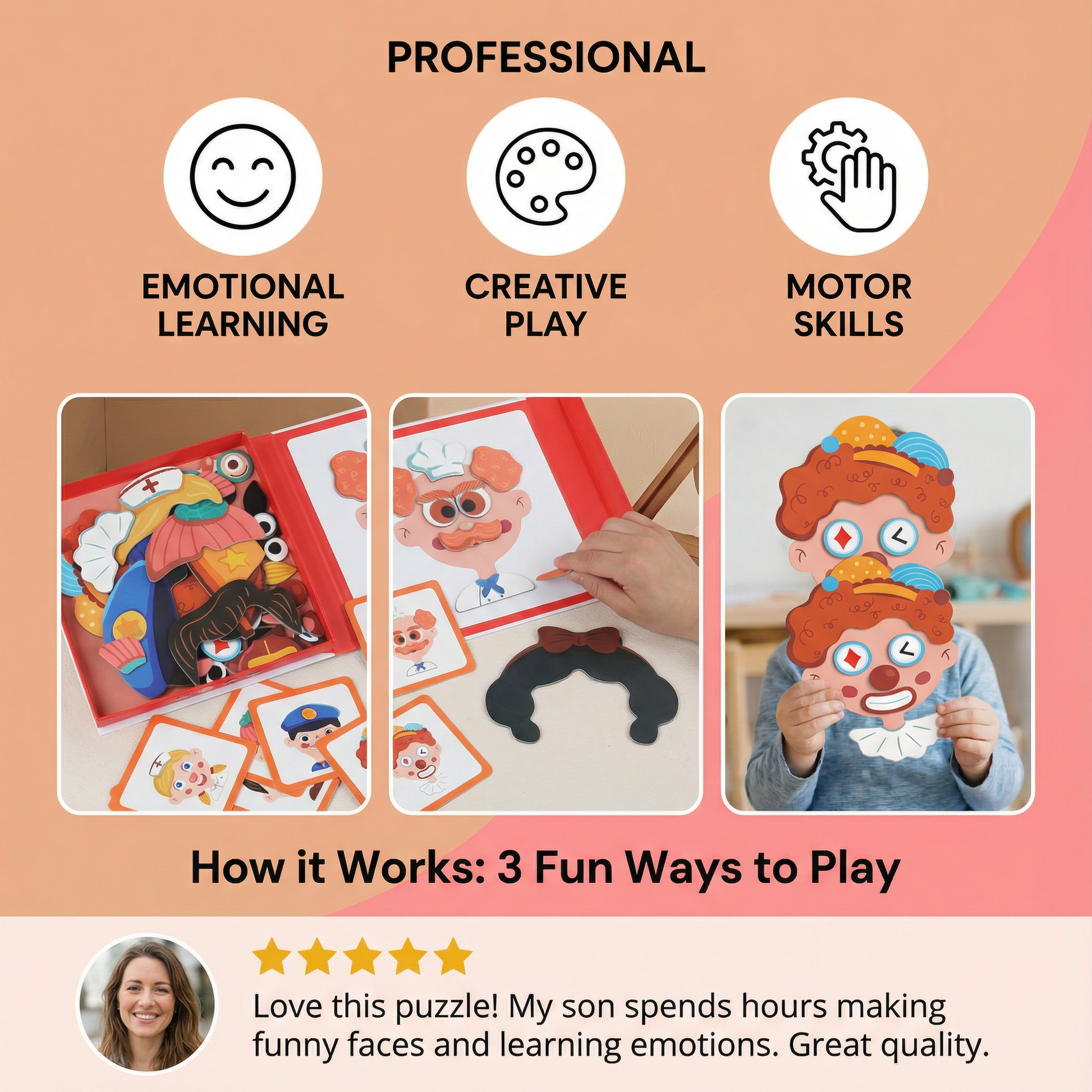 Educational Facial Expression Learning Puzzle for Kids