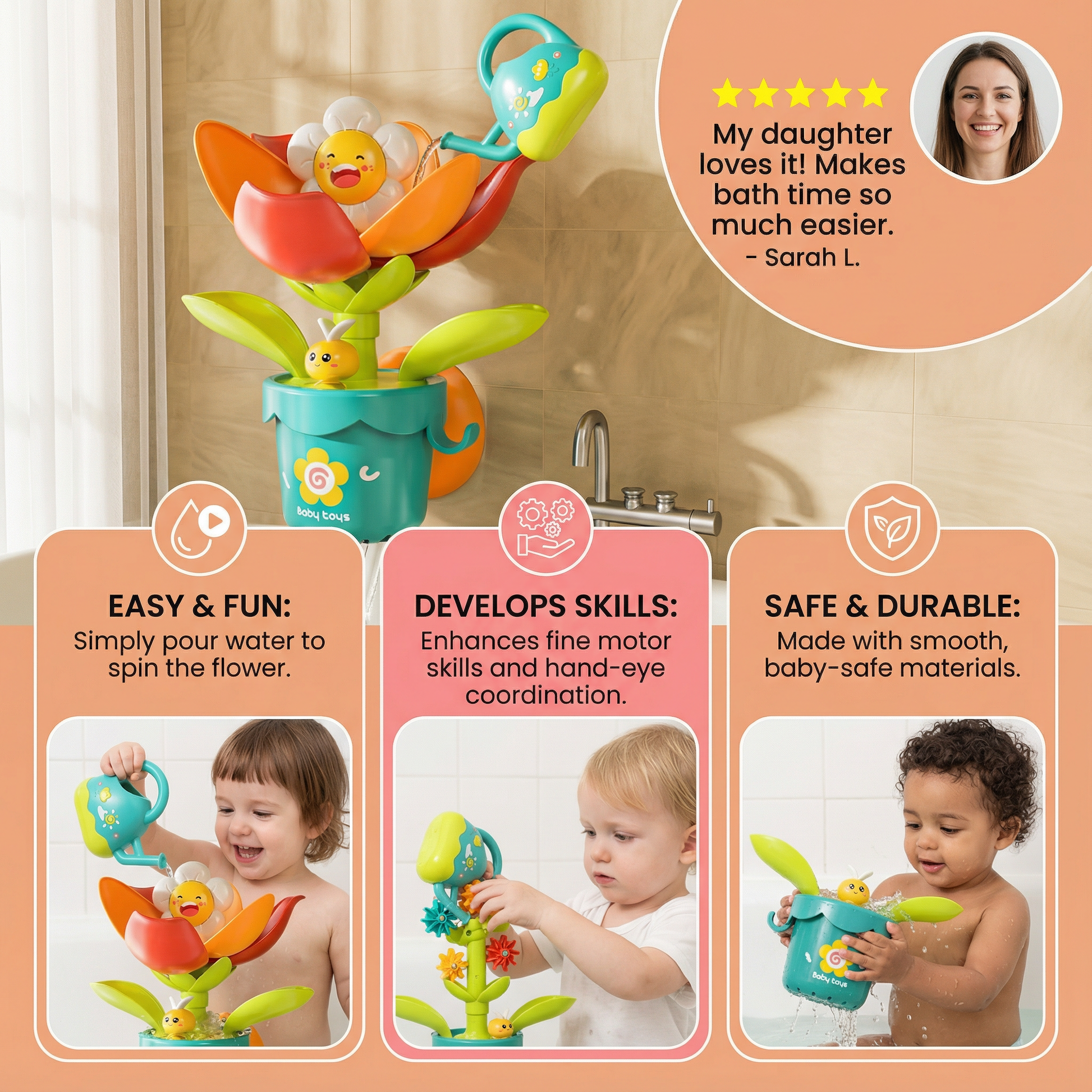 Flower Fun Bath Toy with Watering Can