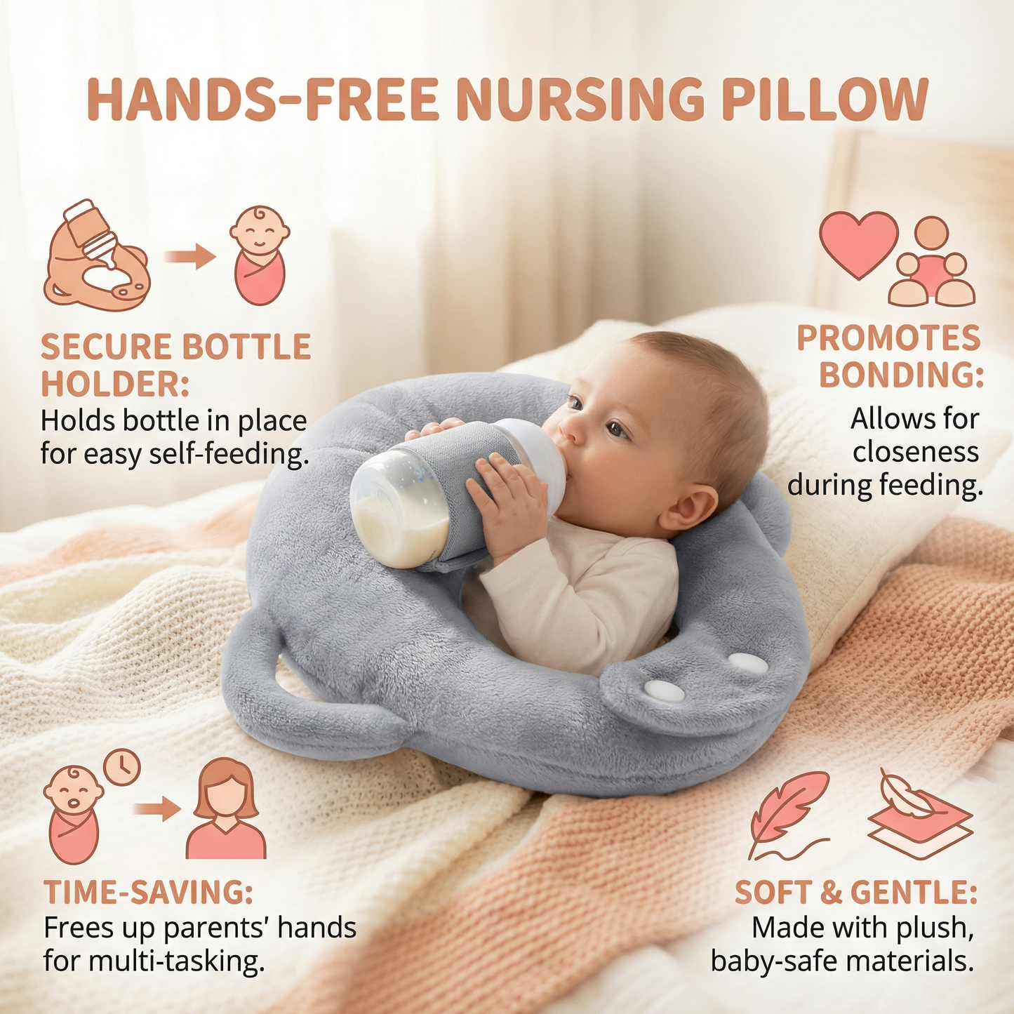 Hands-Free Nursing Pillow for Babies