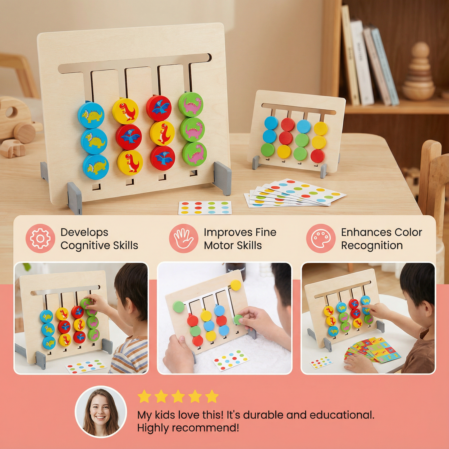 Montessori Wooden Color Matching Game