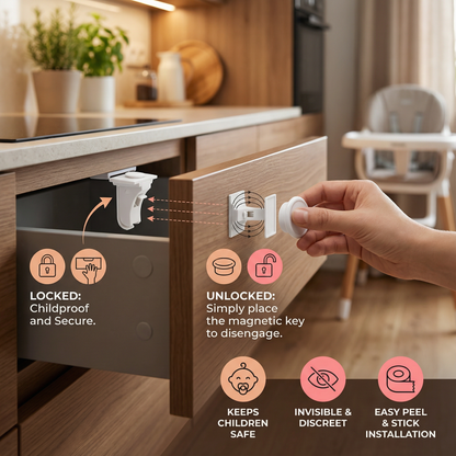 Magnetic Child Safety Cabinet and Door Set