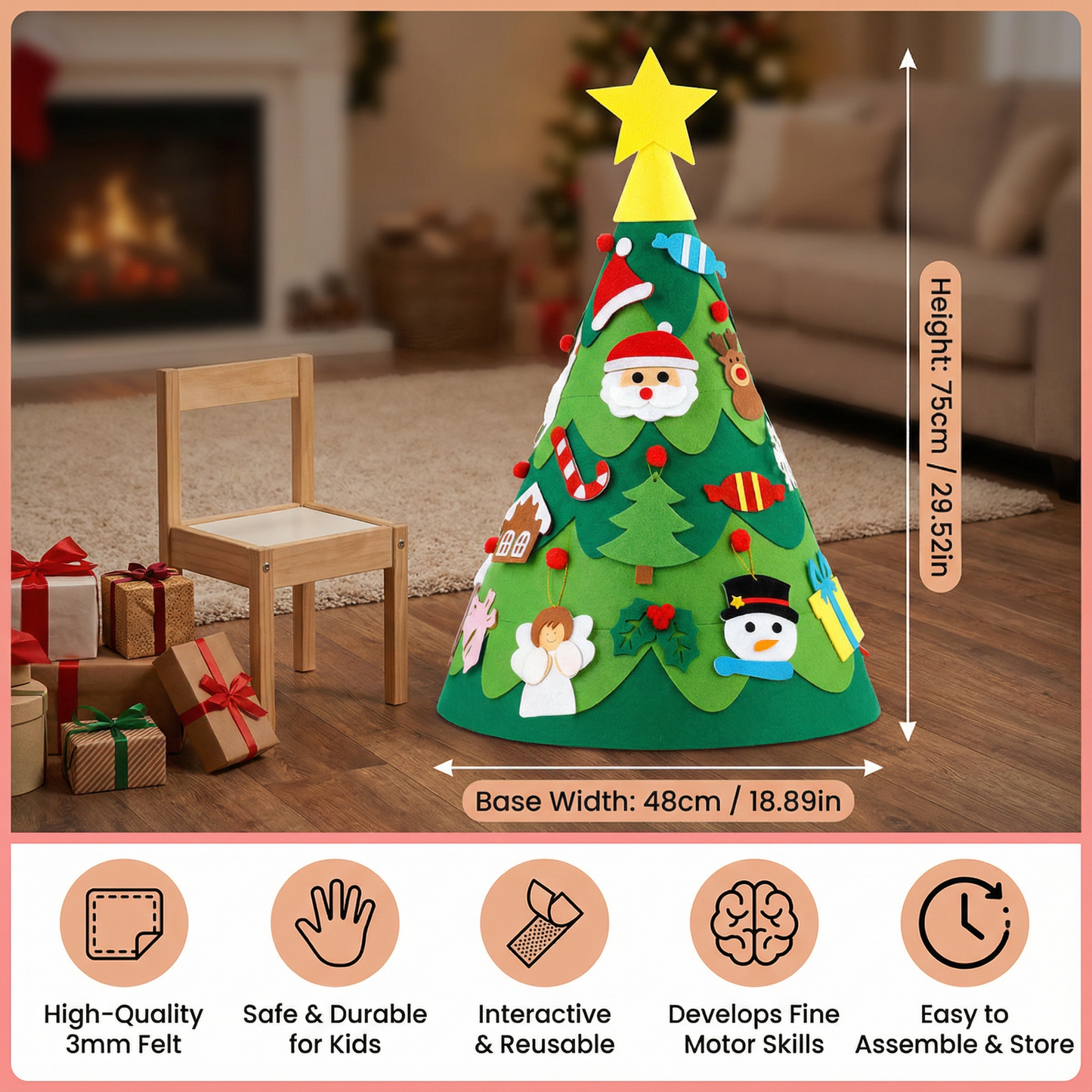 Montessori 3D Felt Christmas Tree
