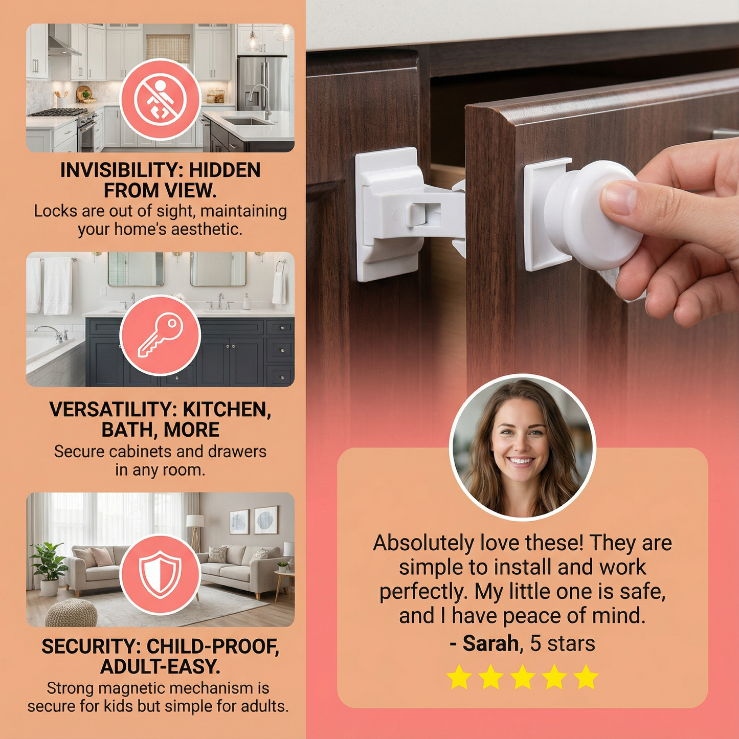 Magnetic Child Safety Cabinet and Door Set