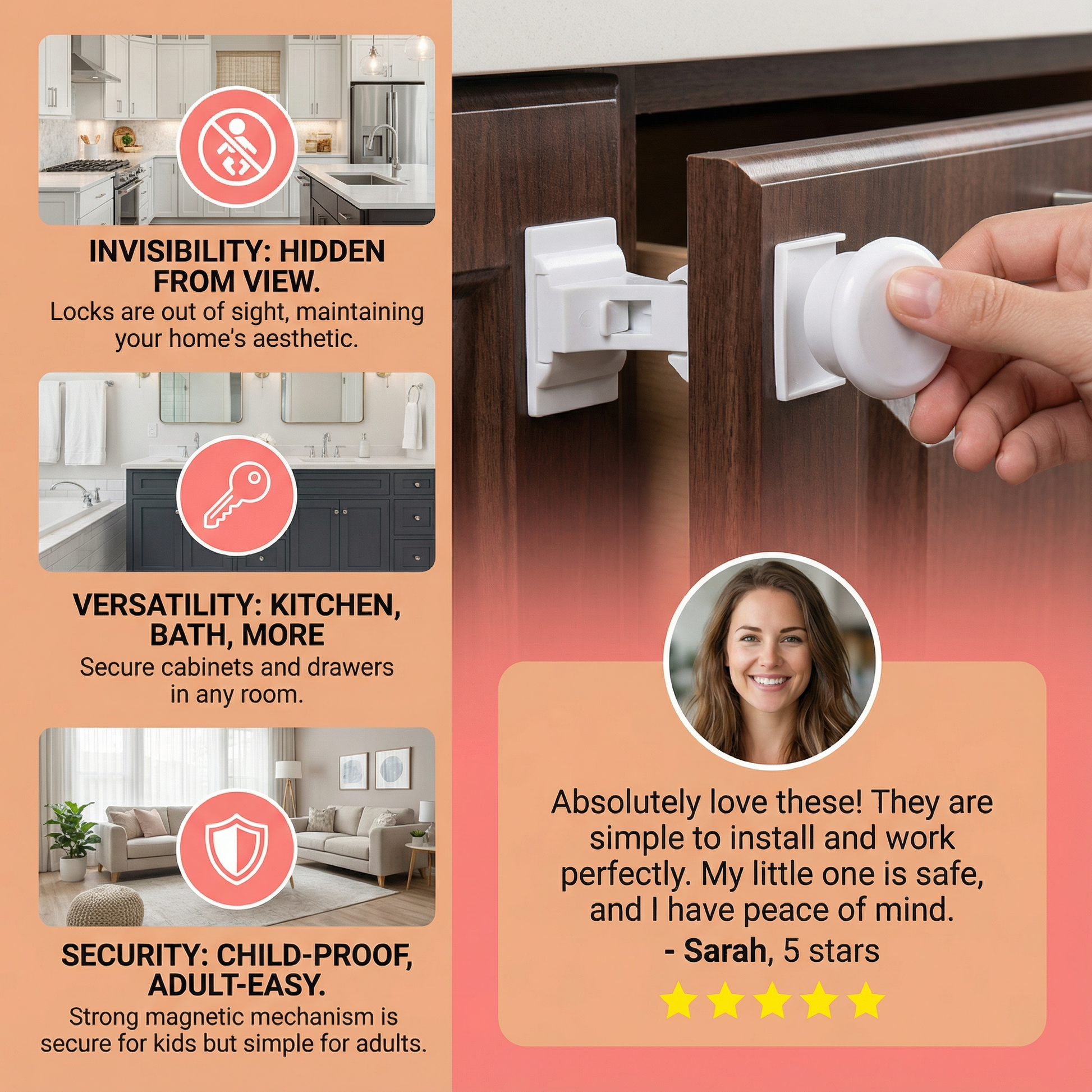 Magnetic Child Safety Cabinet and Door Set