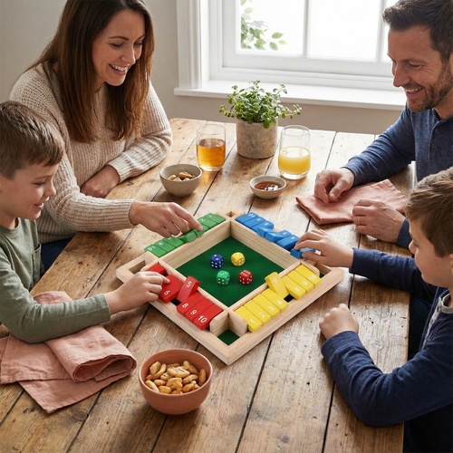 Shut The Box Family Flip Game – 4 Player Set