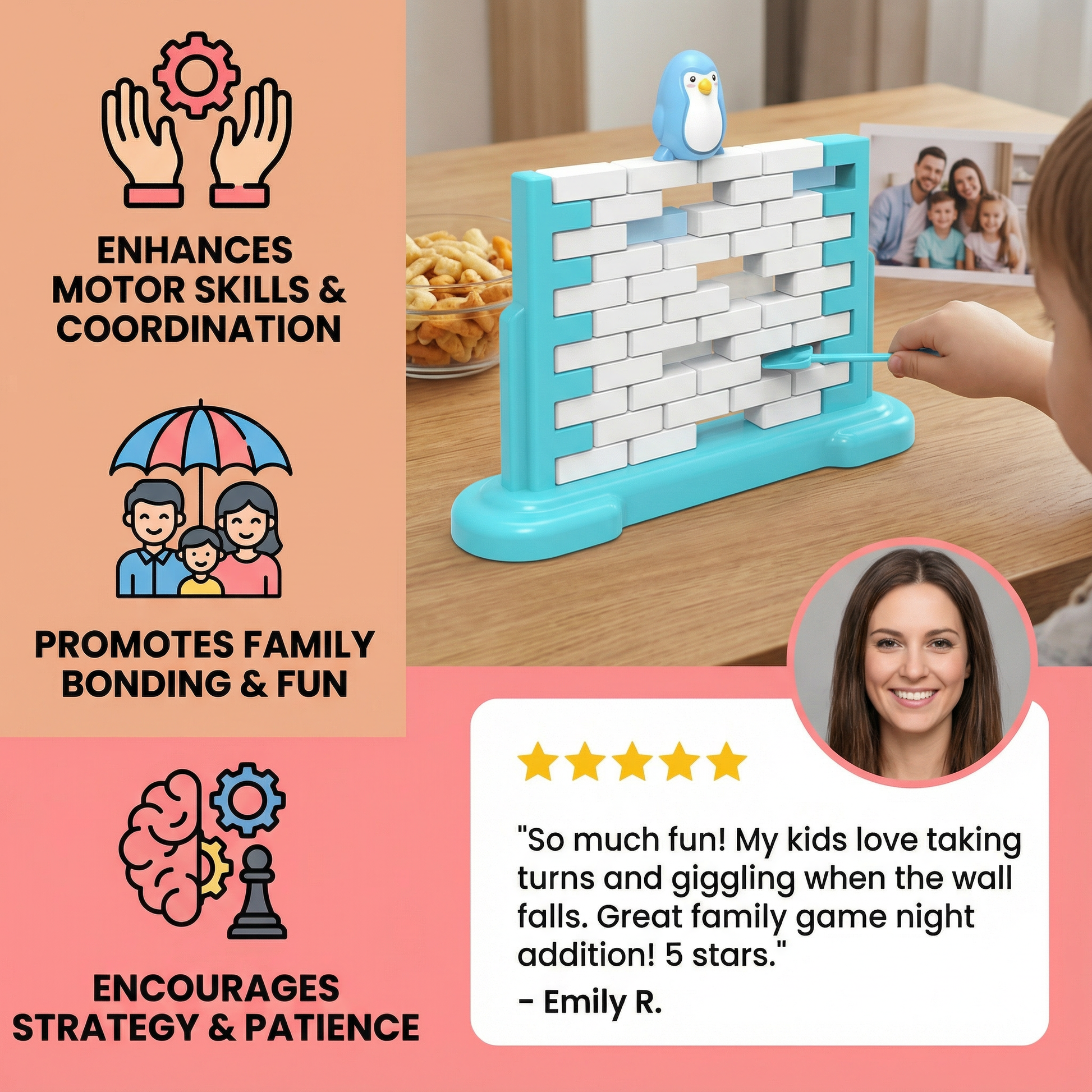 Penguin Ice Wall Balance Family Game