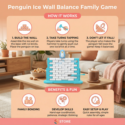 Penguin Ice Wall Balance Family Game