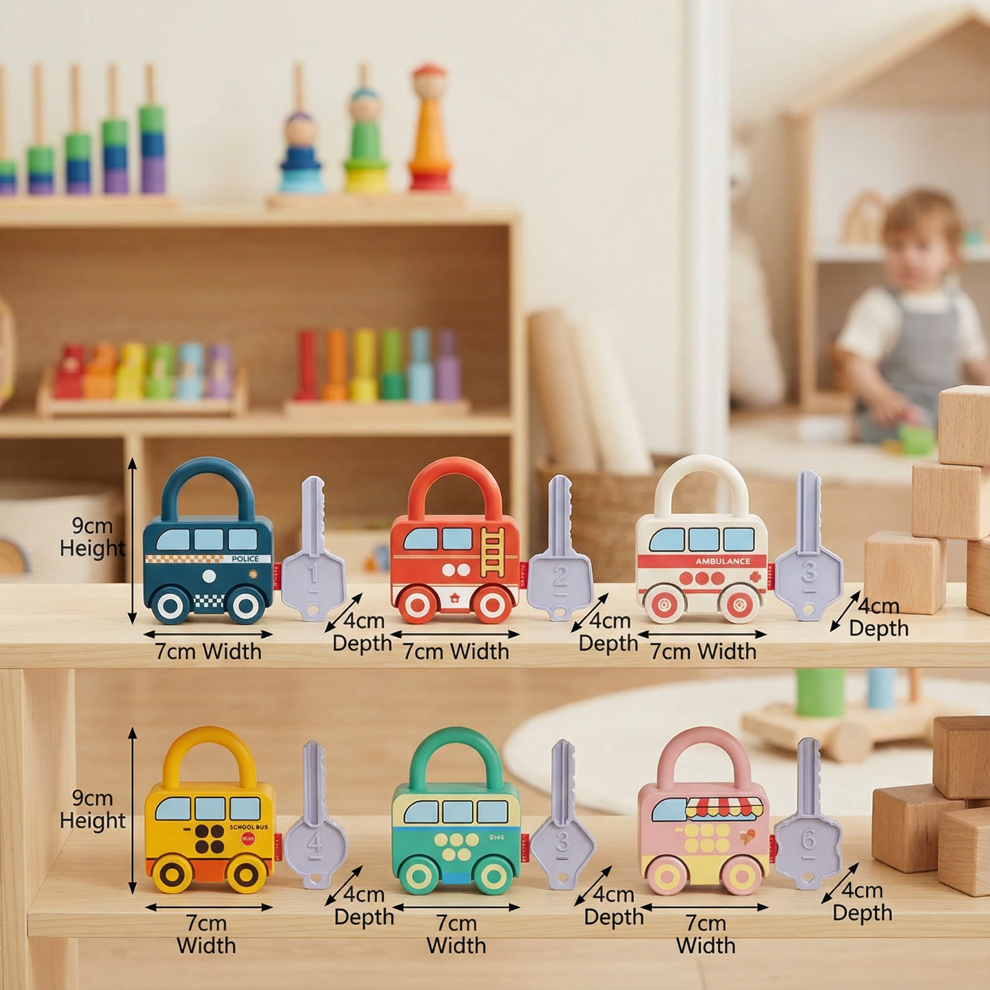 Montessori Key and Lock – Patterns & Colors Toy