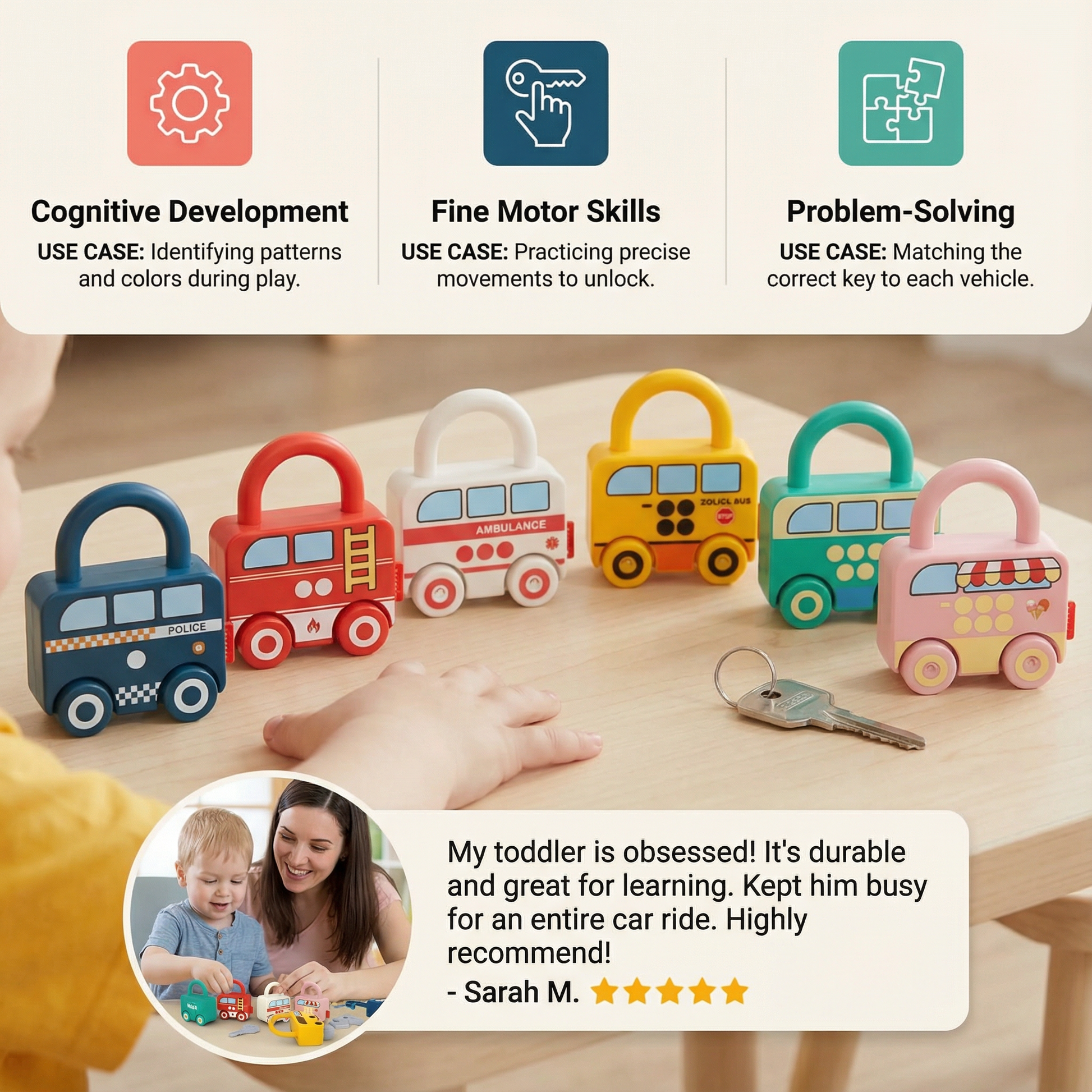 Montessori Key and Lock – Patterns & Colors Toy